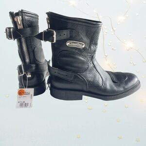 Gasolina Hand Made Black Leather Boots in size 8.5
